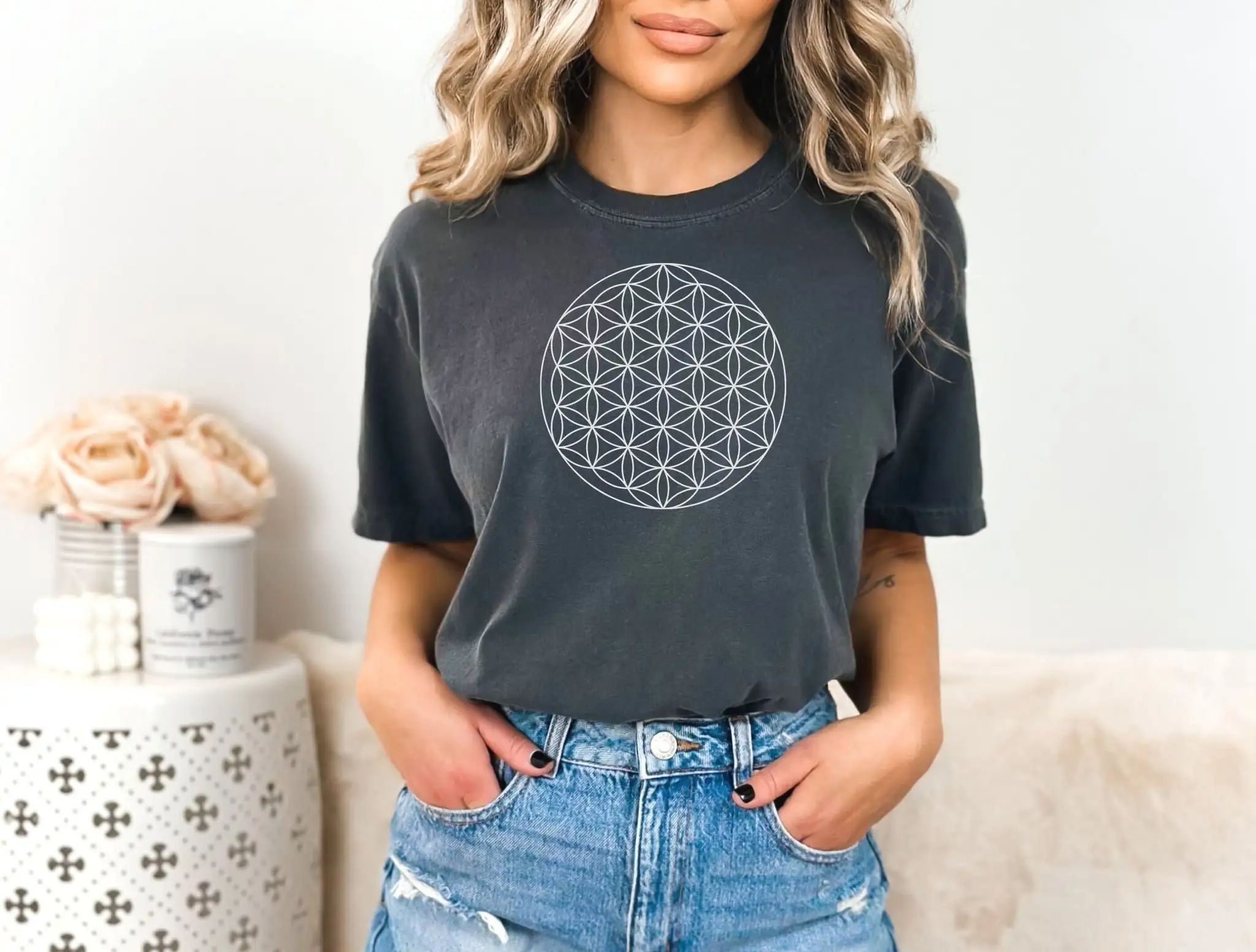

Flower Of Life T Shirt Metaphysical Yoga Reiki Meditation Design