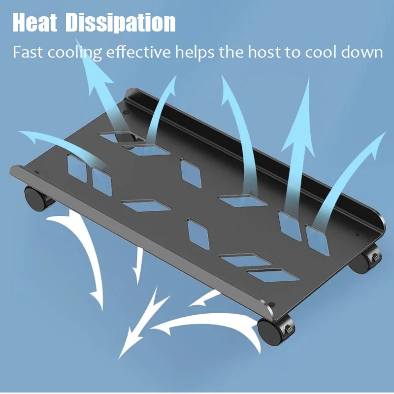 Supporto per CPU mobile, supporto per CPU con supporto per torre per PC in acciaio con ruote girevoli, supporto per torre per computer adatto alla