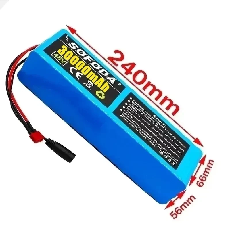 High Capacity 48V 30000mAh 1000W 13S3P Lithium-ion Battery Pack For 54.6V E-bike Electric Bicycle Scooter with BMS