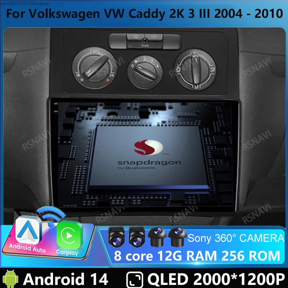 

Car Radio Andoird 14 For Volkswagen VW Caddy Navigation BT 5G WIFI 4G LTE GPS Stereo Multimedia DVD Head Unit Viedo Player 2 DIN