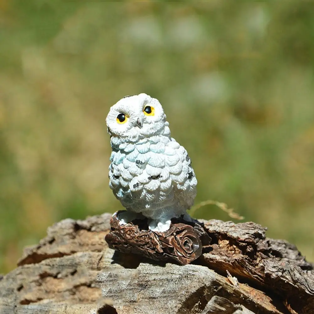 Multipurpose Owl Owl Figurine Resin Simulation Resin Crafts Weatherproof Garden Accessories Imaginative Play