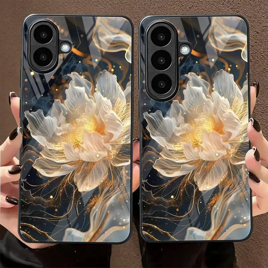 Phone Cover Glass Case for Samsung Galaxy A54 A55 A07 A56 A57 A34 A13 A32 A14 A24 A73 A25 A16 A37 A27 A36 A06 A26 A15 A23 A04