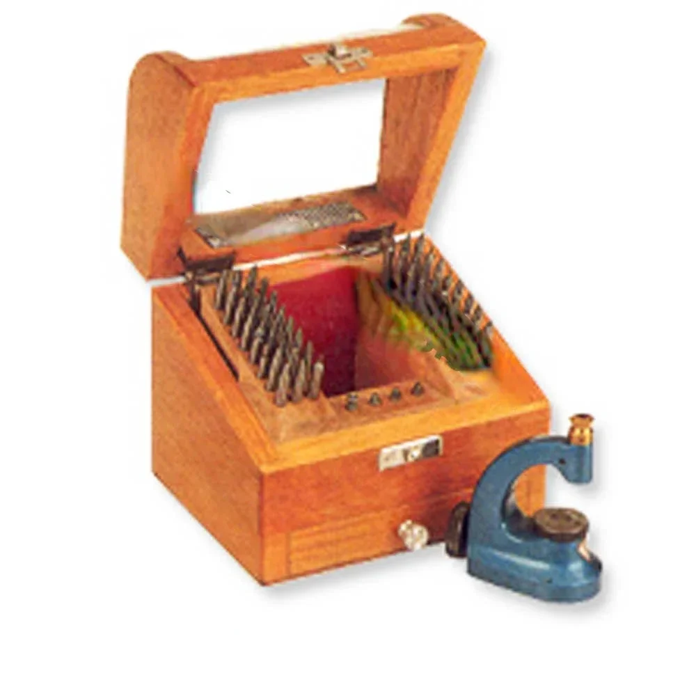 Watchmakers Punches & Staking Set In Wooden Box Watch Making Tools -Watch Tools