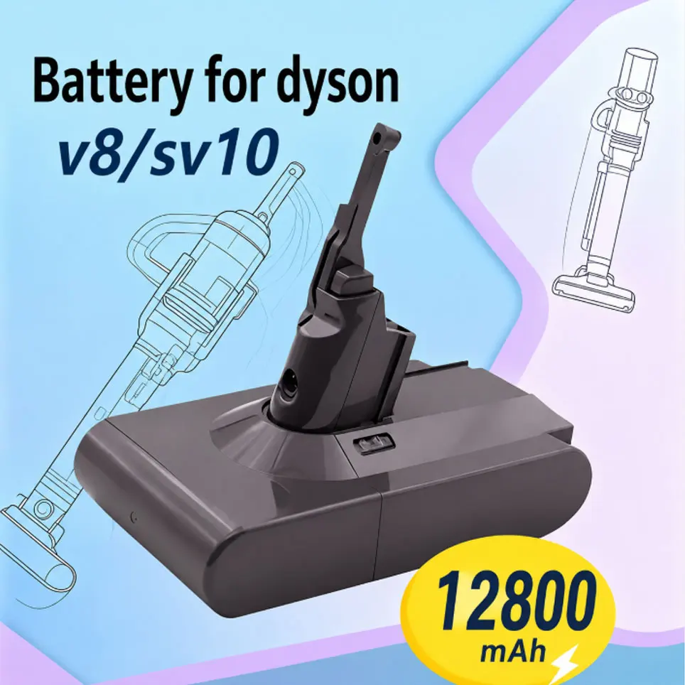 Stock local UE, entrepôt Pologne, livraison rapide pour les batteries rechargeables 21,6 V pour aspirateurs Dyson V8 Battery Absolute, V8 Animal, Li-ion SV10.