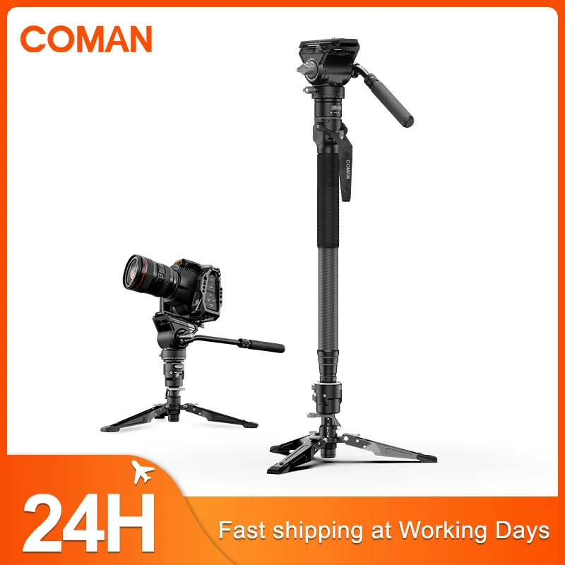 

COMAN M1 PRO V5 One Click Lifting Carbon Fiber Monopod With Quick Release Foot Lock For DSLR Camera Lightweight Travel Tripod