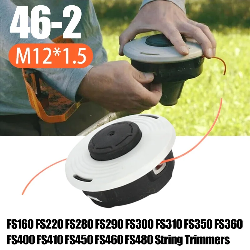 46-2 String Trimmer Head M12*1.5 Thread Replacement Parts Fit FS160 FS220 FS280 FS290 FS300 FS350 FS360 FS400 FS450 FS480 Lawn T