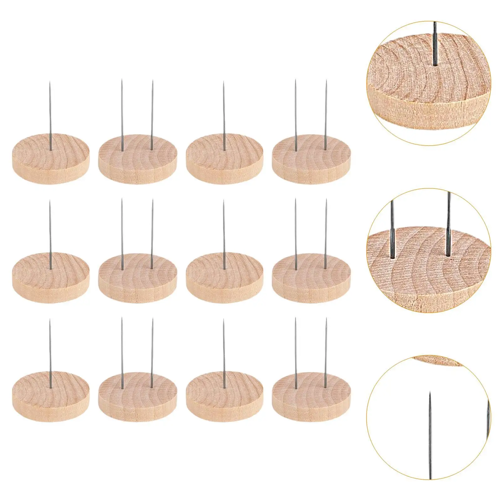 12Pcs Crochet Doll Stand Storage Rack Practical Metal Pins Creative Doll Display Holder Wooden Base for Felting Animal Dolls view 3