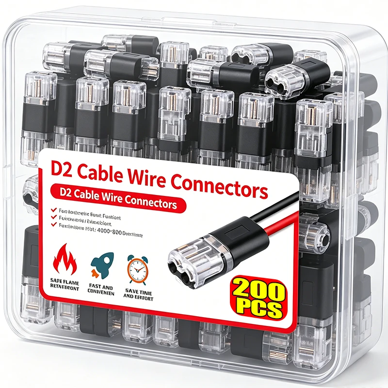 Wholesale D2 Cable Wire Connectors Quick Splice Crimp Terminal Plug-In Electrical Car Wire Connection Double-Wire Connector Tool