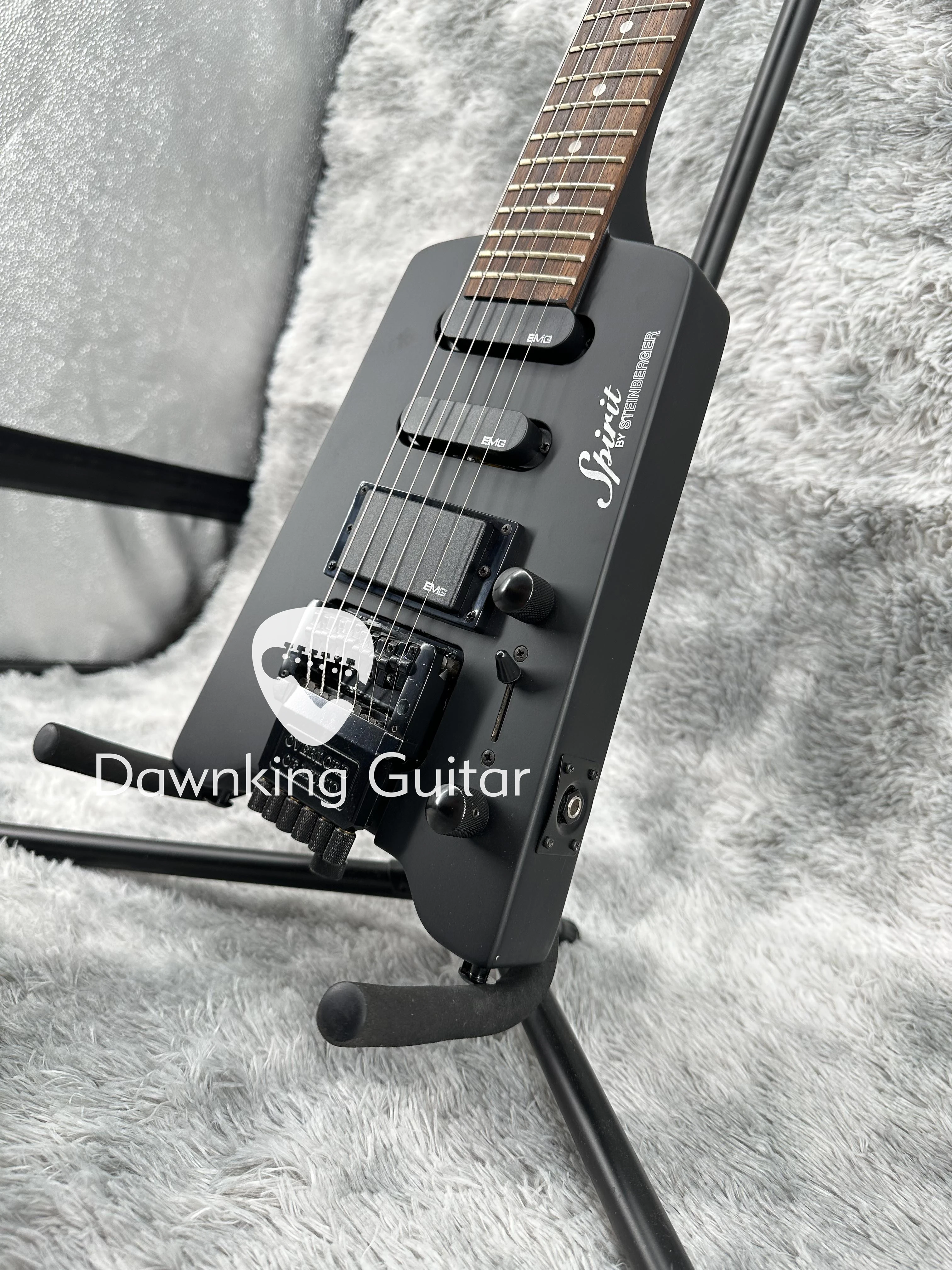 Black Headless Electric Guitar, Rosewood Fingerboard High Quality free shipping