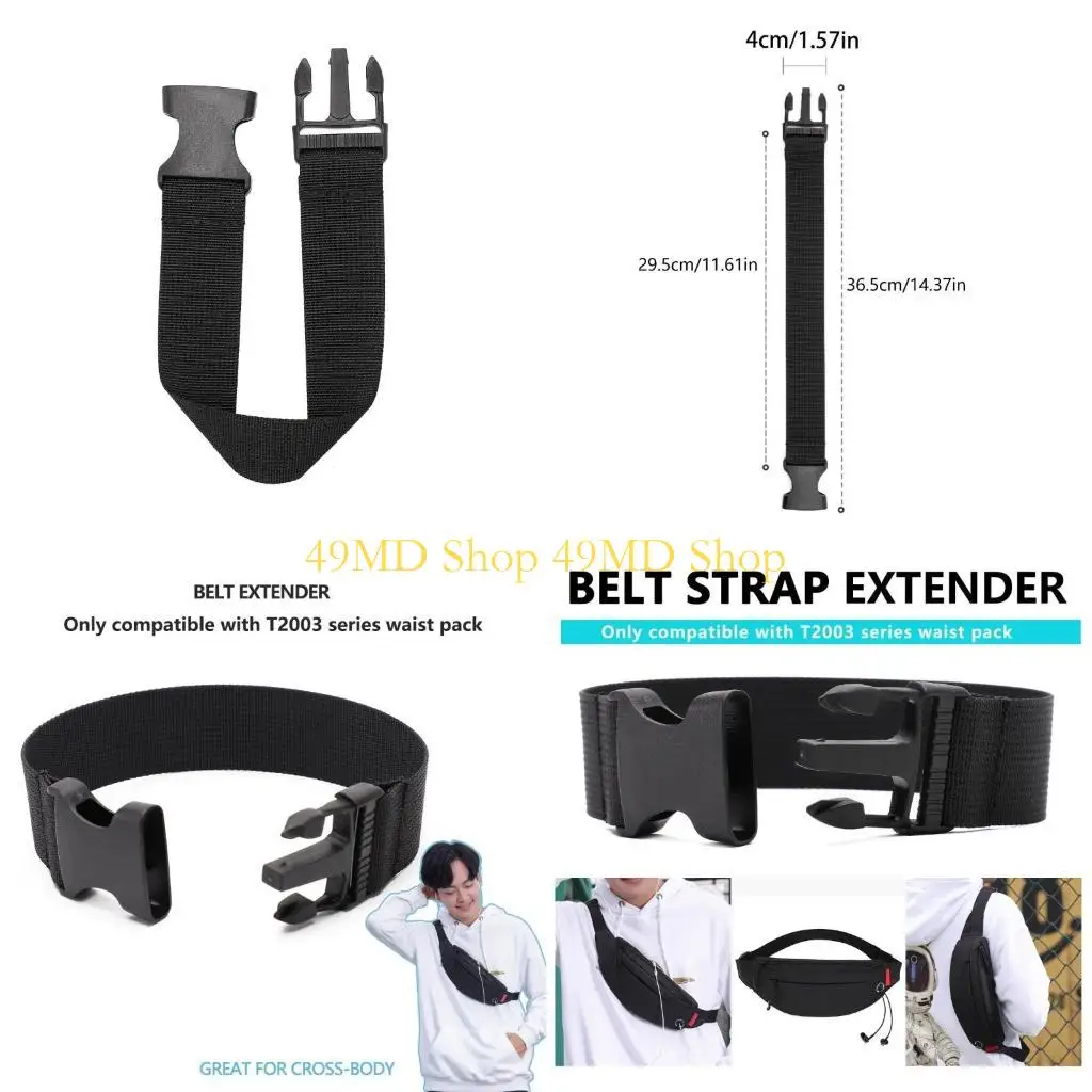 

49MD Portable Belt Extender for Fanny Pack Strap Extension Waist Bag Belts
