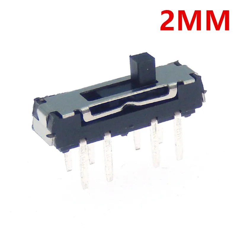 10PCS MSS23D18 MSS-23D18 8PIN 2P3T DPTT toggle switch side slide switches handle 4mm ROHS