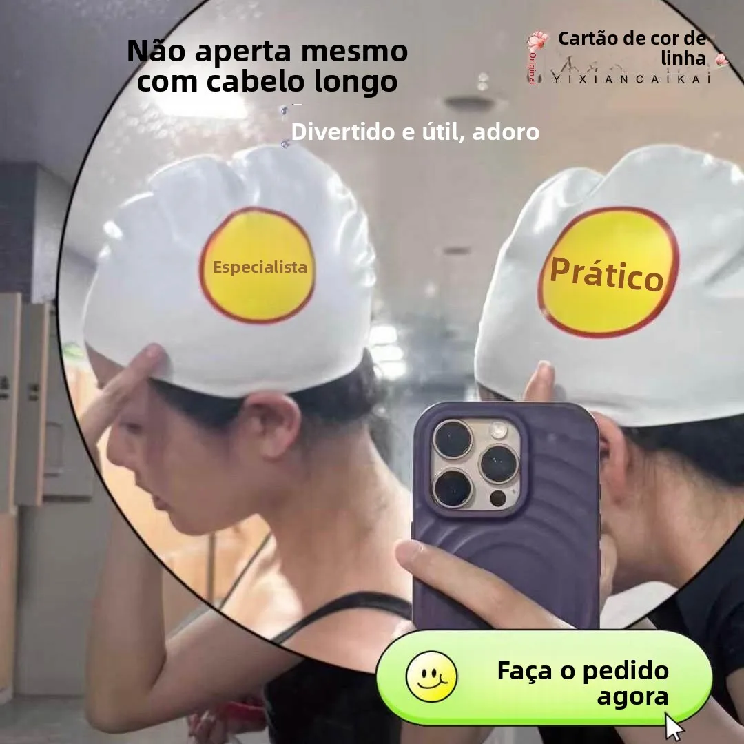 touca-de-natacao-de-silicone-duravel-ajuste-feminino-a-prova-d'agua-alta-elasticidade-qualidade-profissional-acessorio-d
