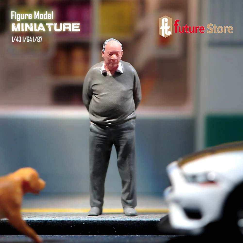 

Resin 3D Print 1/87 1/64 1/43 1/24 Walk Elderly Male Big Belly Miniature Figure Diorama Model Doll Creative Props For Cars