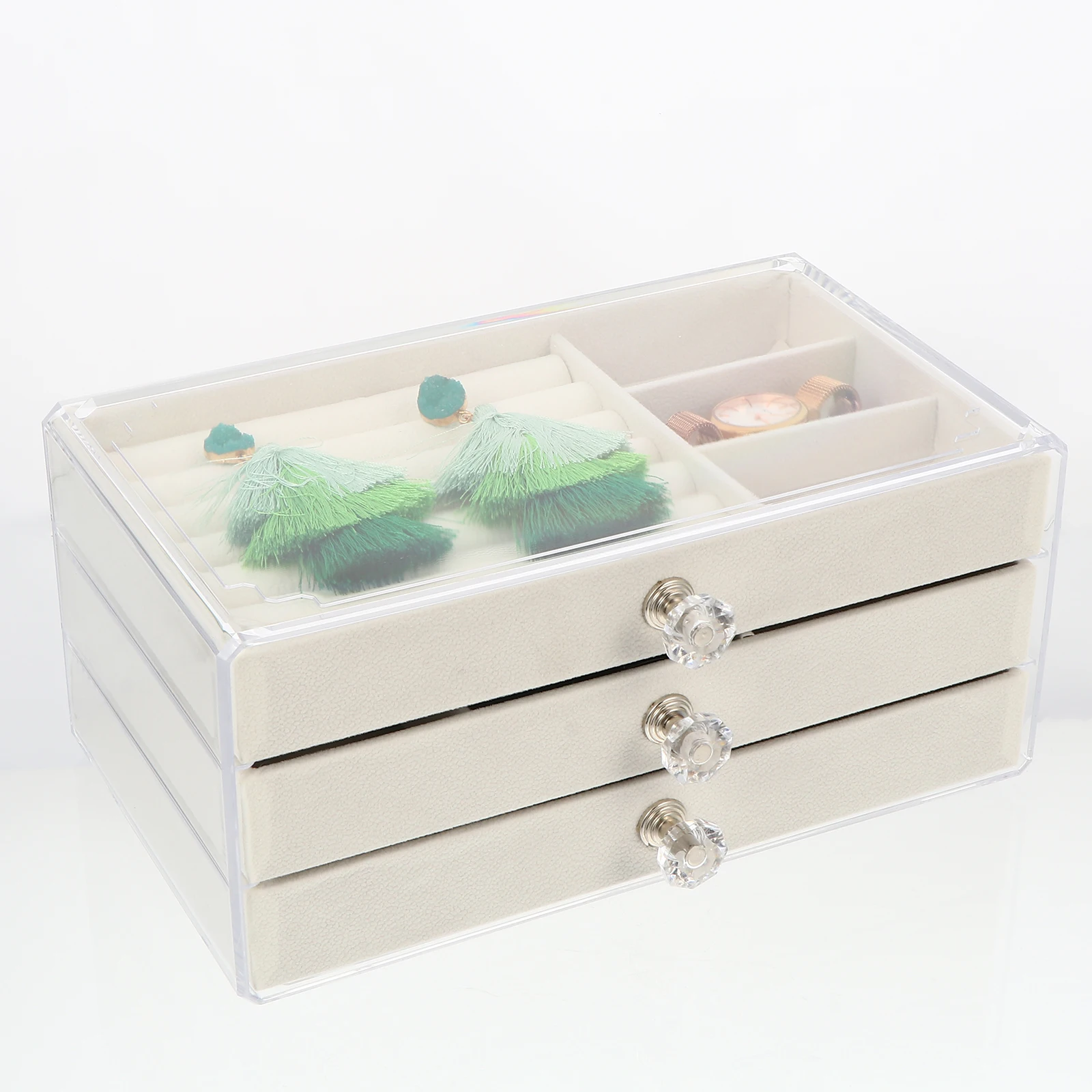 

1pc Jewelry Box Rings Storage Organizer Multi Grid Plastic Jewelry Display Box Container Wedding Anniversary Birthday Gift