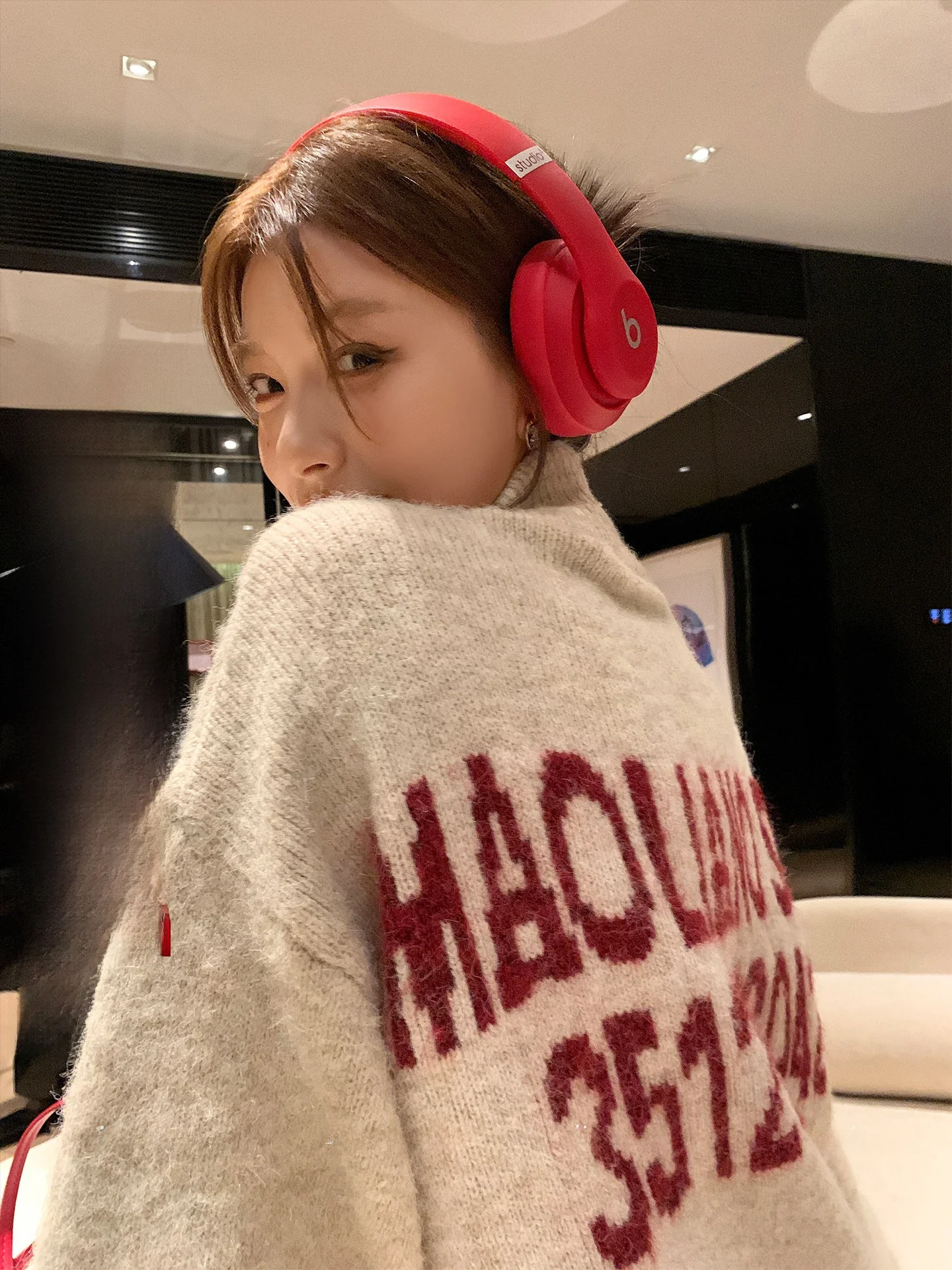 

LIONE ey Knitted Sweater with Dstring Loose Lazy Sle Overhead Vintage Knitted Jaet Women's Faion Spring Autumn Winter