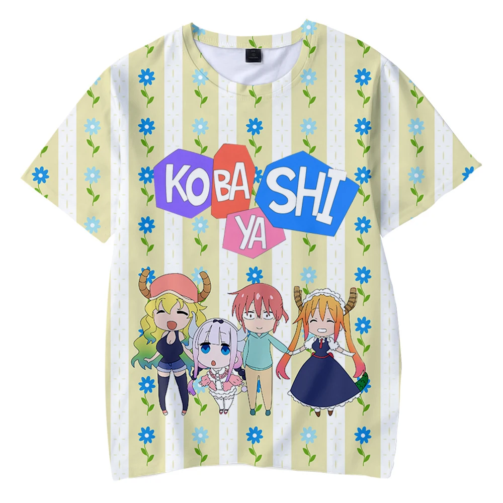 

Футболки Miss Kobayashi's Dragon Maid с 3D принтами для женщин и мужчин, модные летние футболки с короткими рукавами, Лидер продаж, повседневная уличная одежда