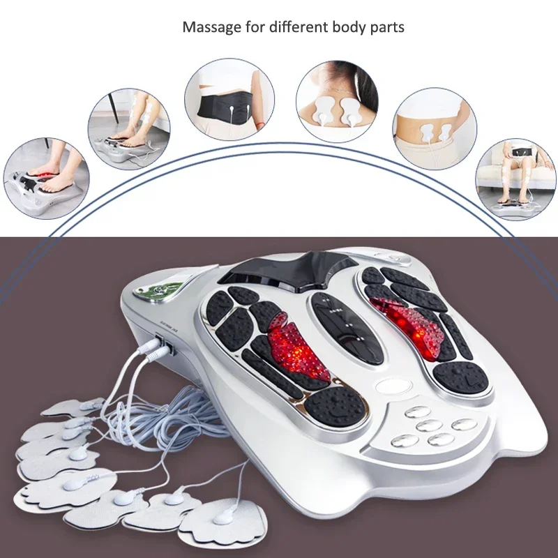 

Far Infrared Electric Foot Massager Pressure Points Foot Massage Machine Reflexology Feet Care Body Slimming Belt 8 EMS Pads