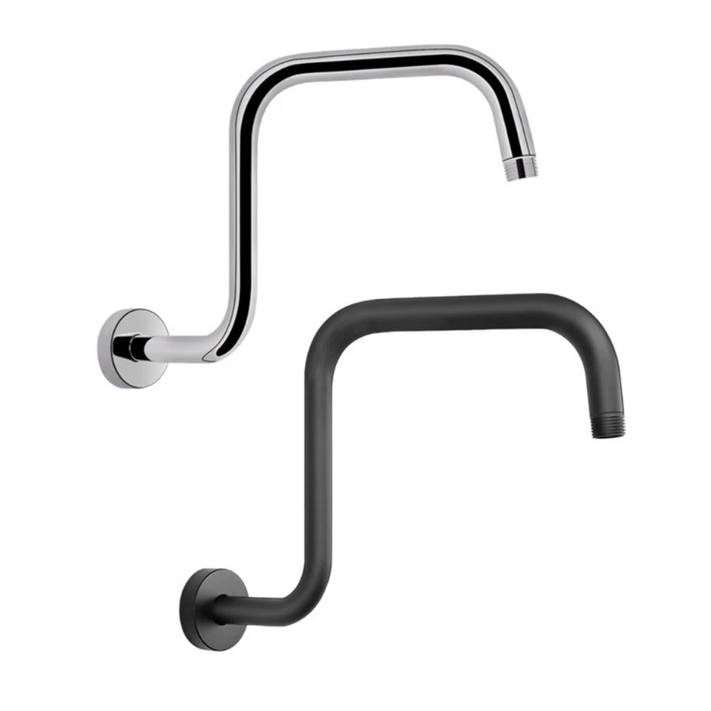 Upgrades Shower Head Extension Arm 13inch Gooseneck Risers with Flanges High Rise Showerhead Extension Pipe  for Bathroom