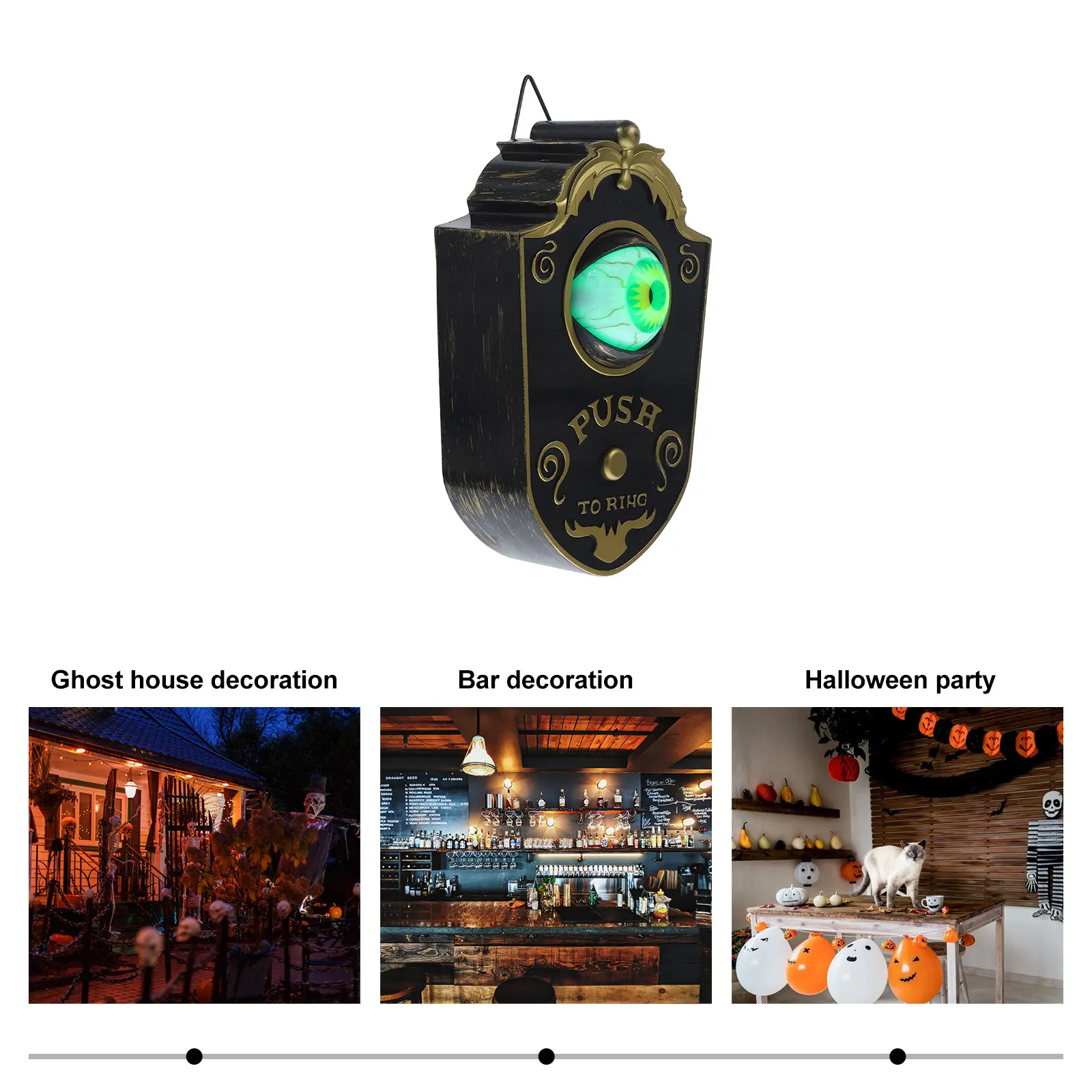 One Doorbell Eyeball Halloween Creepy Decorations Scary Sounds Lighting Effects Premium Material Durability Long