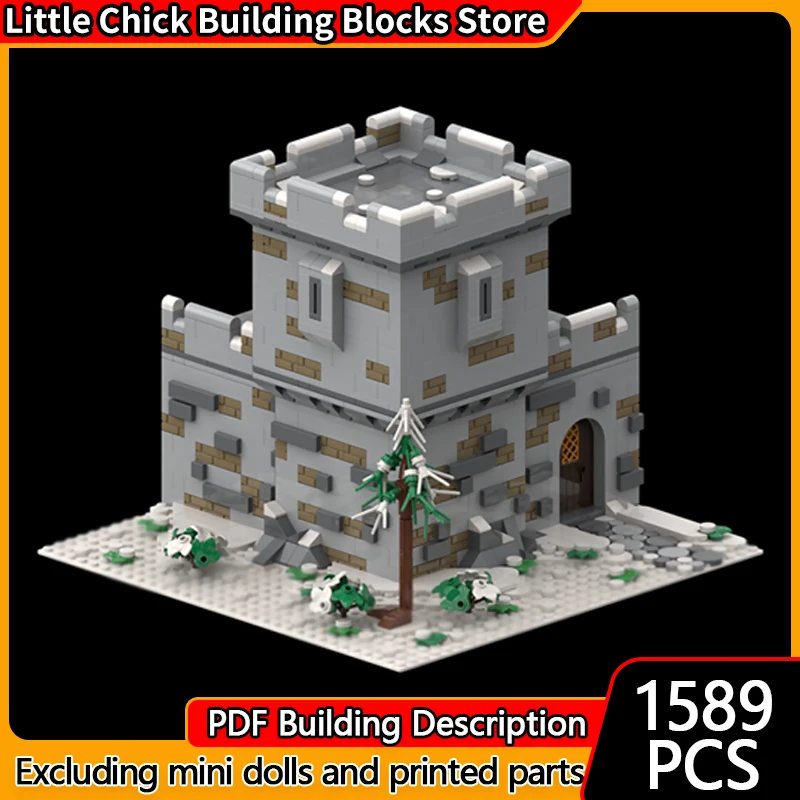 

Medieval Castle Model MOC Building Bricks Inner Wall With Tower Modular Technology Children Holiday Gifts Assemble Toys Suit