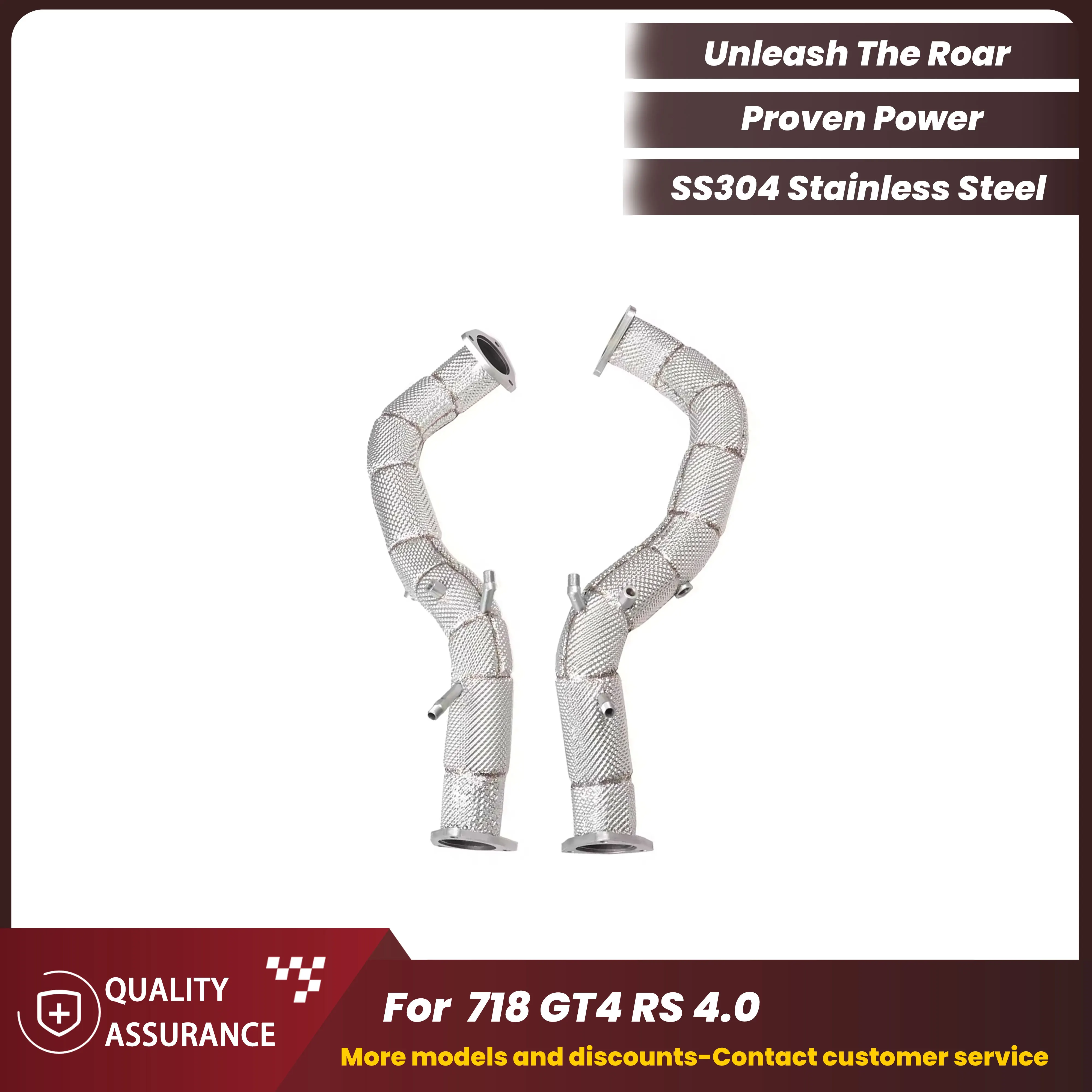 

High Performance High Flow ECCF SUS304 Headers with Heat Shield for Porsche 718 GT4 RS 4.0L 2022+