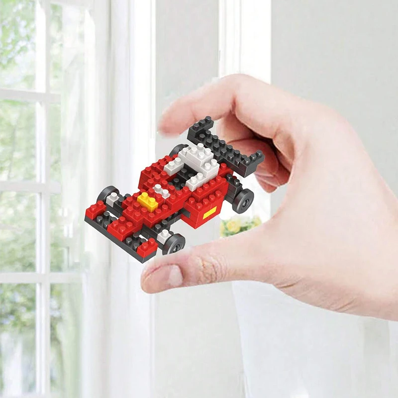 Mini Transportation Racing Car Engineering Vehicle Fire Truck Model Set Small Building Blocks Children Assembly Educational Toys