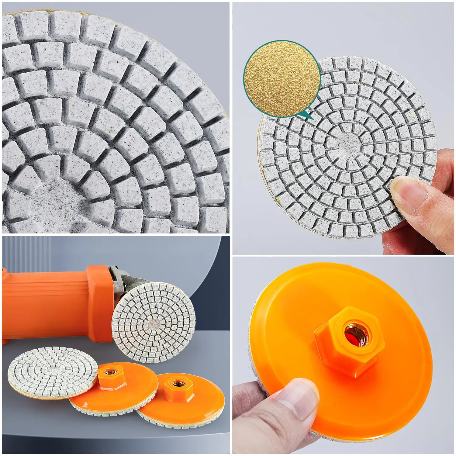 Rafford 1Pcs 80mm 3 Inch Polishing Pad Wet Dry Buff Disc Abrasive For Sanding Marble Granite Concrete Grinding Countertop Stone