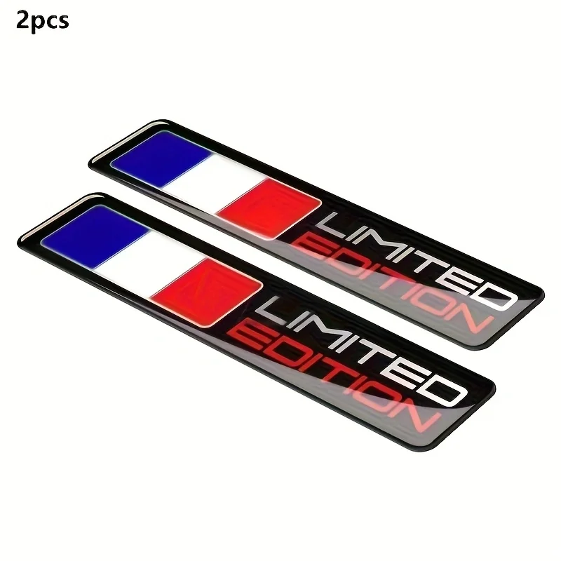 

2pcs France Flag Limited Edition Decals French Flag Self-Adhesive Stickers Design Glossy Finish Rear for Cars Motorcycles Bikes