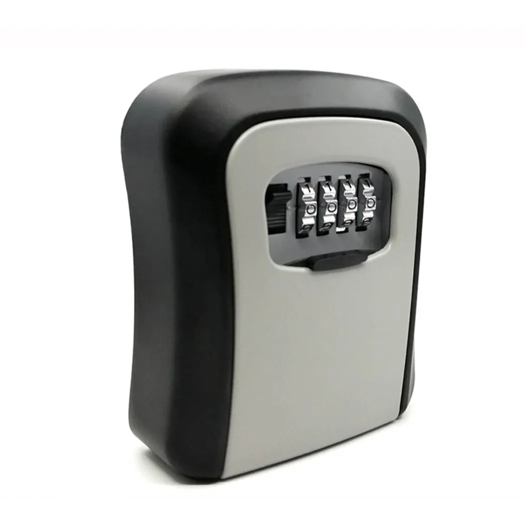 4 Digit Combination Lock Key Safe Box for Outdoor Wall Mount Weather Resistant Aluminum Alloy Secure Storage for Multiple Keys