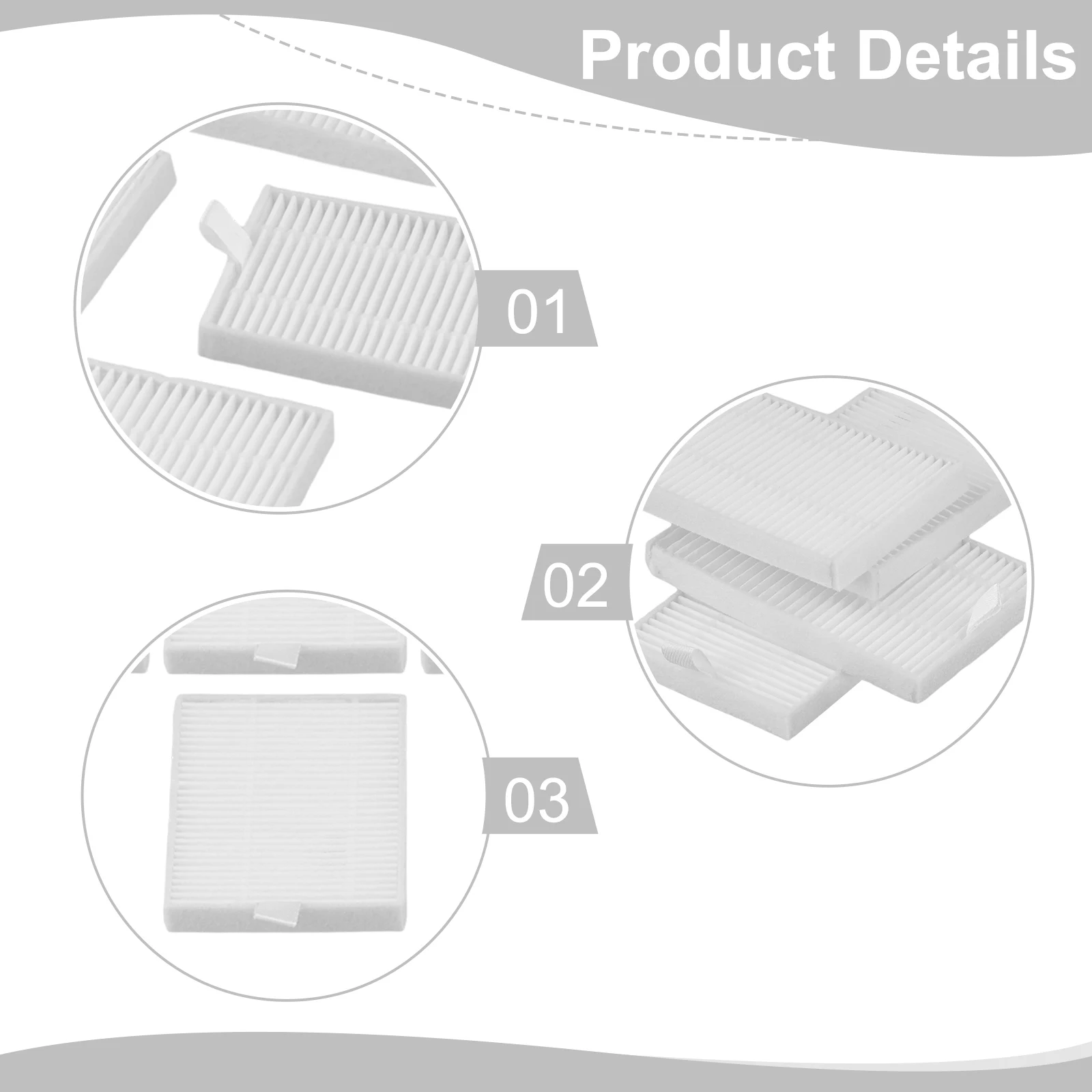 Replacement Filter Kit for Zigma 980 981 Vacuum Cleaner Trap Dust and Pet Dander Easy to Clean 2 Filters + 4 Side Brushes