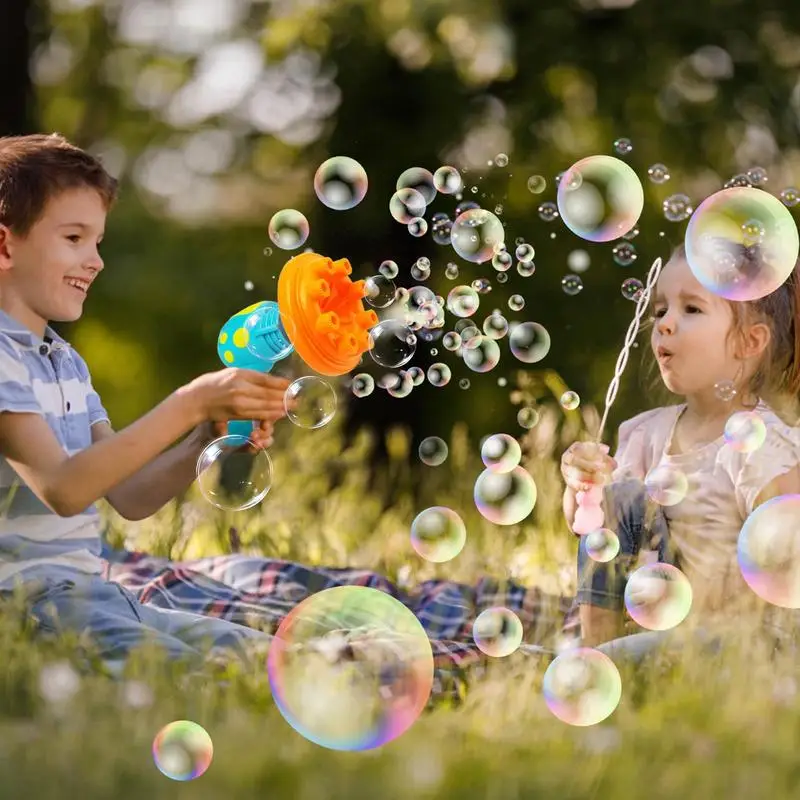 Automatic Bubble Machine Sunflower Bubble Blower Machine With Music 8 Holes Portable Bubble Maker Machine For Kids Electric