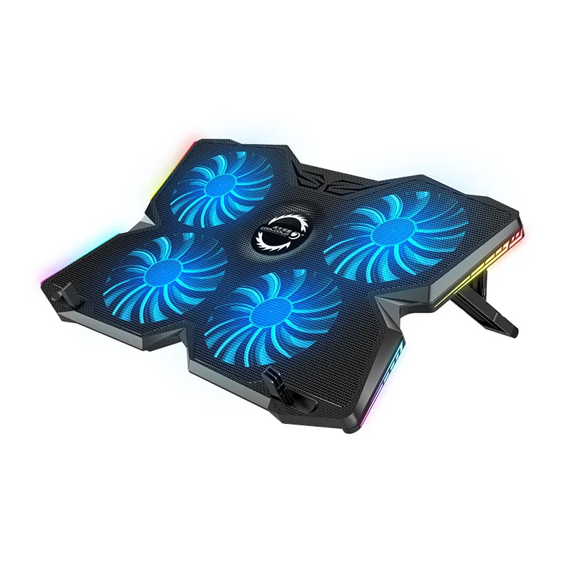 Base de enfriamiento USB RGB para portátiles, ventilador de refrigeración para portátiles de 17 pulgadas, ventiladores de refrigeración de alta resistencia para portátiles de juegos.