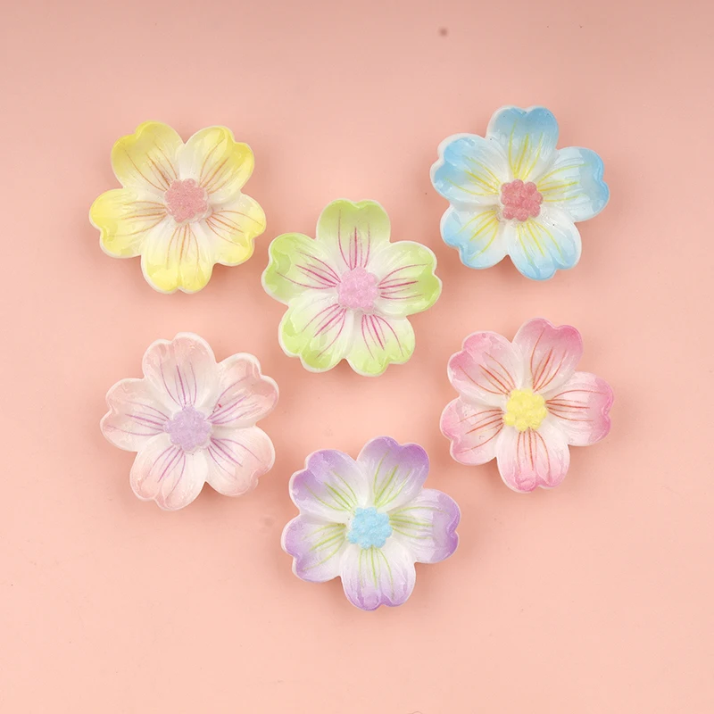 10/100Pcs Cute Cartoon Flowers Resin Crafts for Scrapbooking and DIY Jewelry Making Headwear Decor