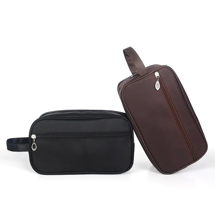 Men's lightweight nylon waterproof hand-held toiletry bag, travel portable storage large capacity multi-pocket makeup bag