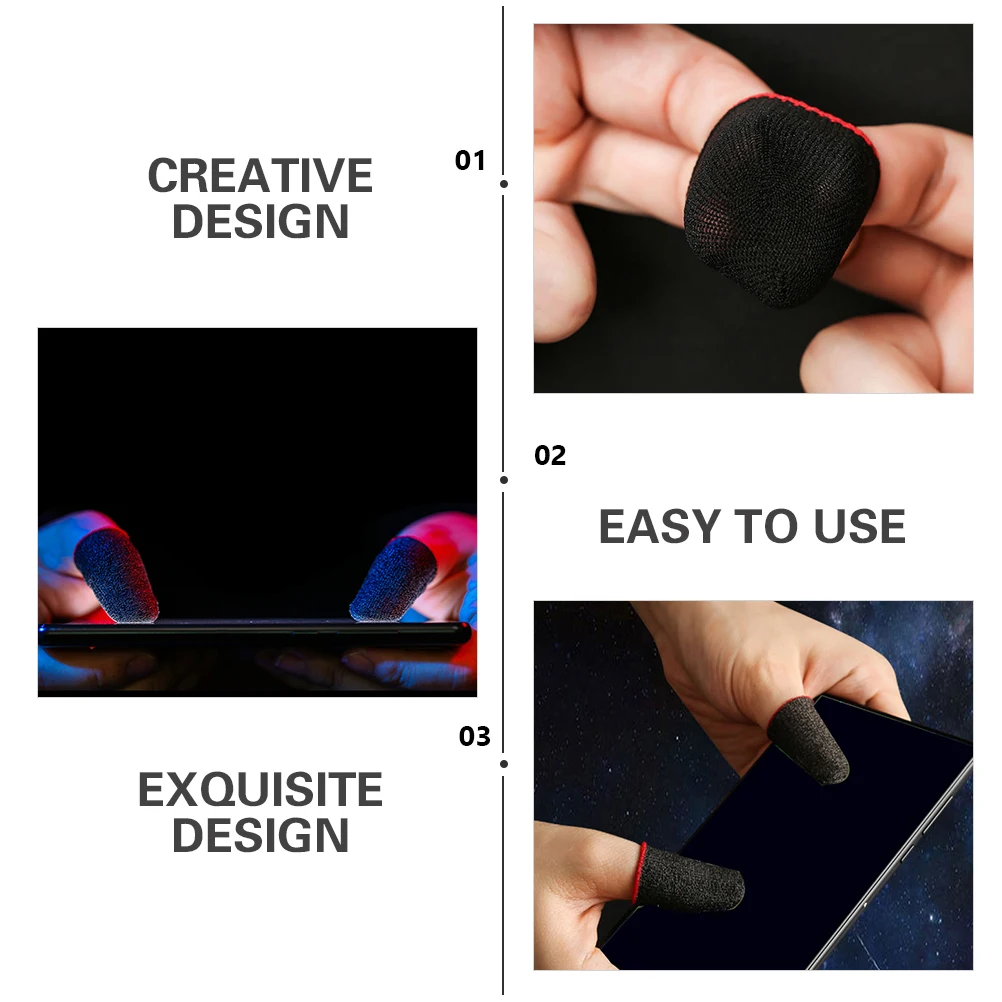 

10 Pcs Anti-sweat Finger Cots Covers Thumb Gaming Gamer Sleeve Accessories Sensitive Silver Fiber Gloves Sleeves for Flexible