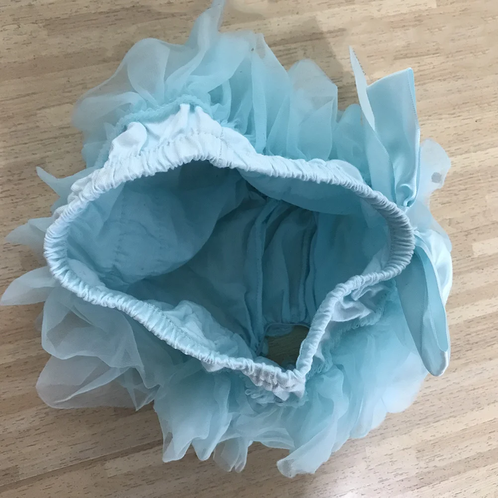 

Tutu Skirt Flower Headband Baby Girls Photo Props Newborn Birthday Dress Headwear Size M Blue Easy Wash Durable Design