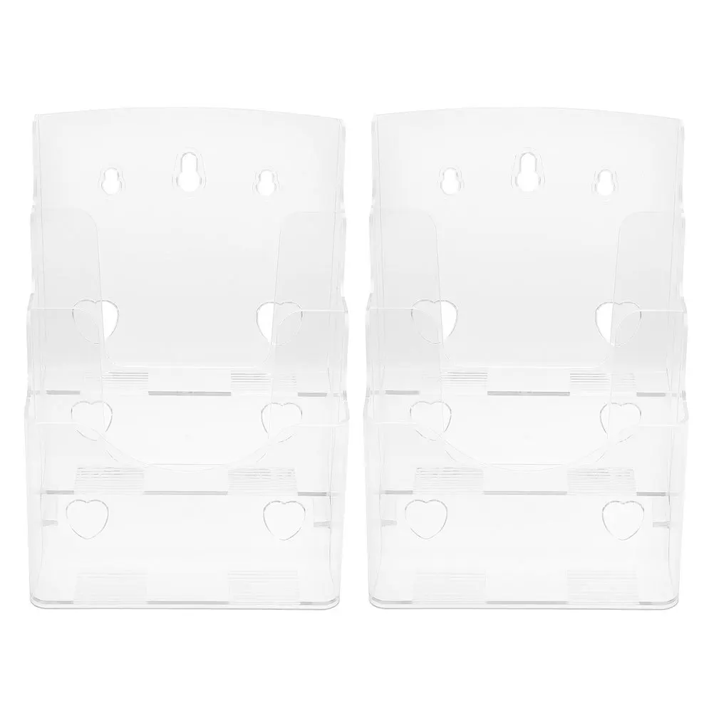 

2Pcs Sloping Design Acrylic Document Stand A5 Tabletop Card Organizer Clear Magazine File Storage Rack for Office