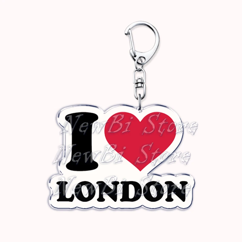 Hot Cites I Love PARIS LONDON Keychains for Accessories Bag HONG KONG NEW YORK BANGKOK TOKYO SEOUL DUBAI Keyrings Jewelry Gifts