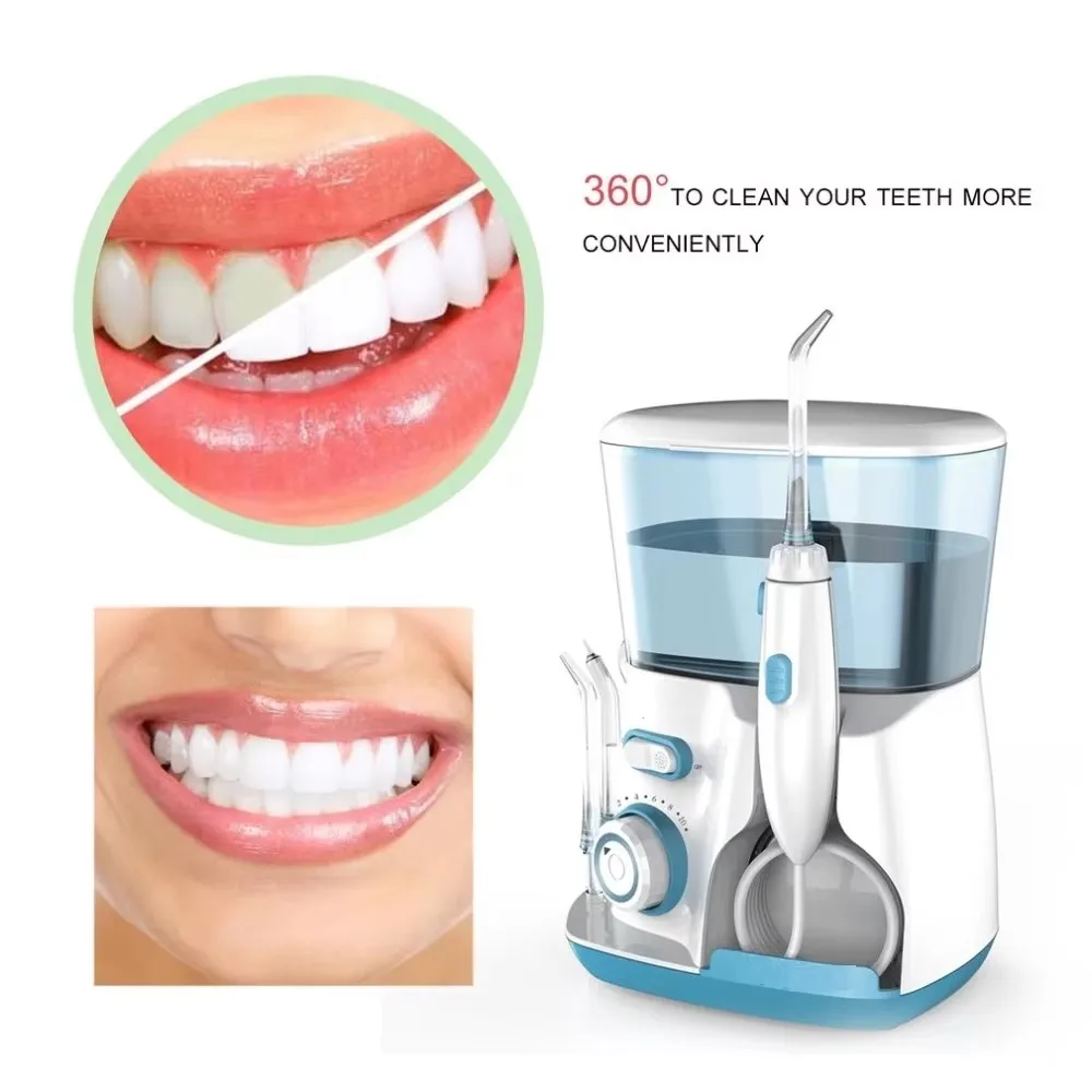 Electric Water Jet Flosser Pick Oral Irrigator Dental Hygiene Flossing Equipment Teeth Cleaner 5Tips Mouth Washing Cleaning Tool