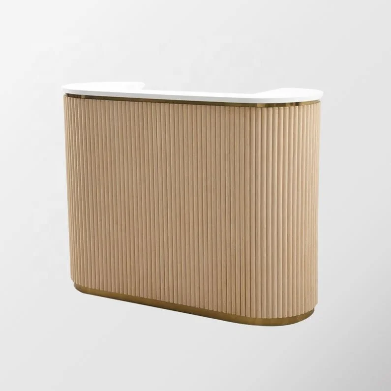 

Luxurious Black Gold Bank Library Person Reception Desk With Large Storage Space