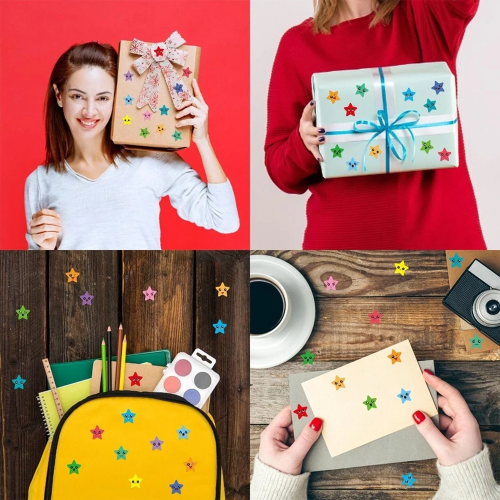 5-10 ورقة ثلاثية الأبعاد ملصقات نجوم ملونة للحرف اليدوية الفصول الدراسية المعلمين لوازم للأطفال مكافأة احباط ستار ملصقات للتسمية