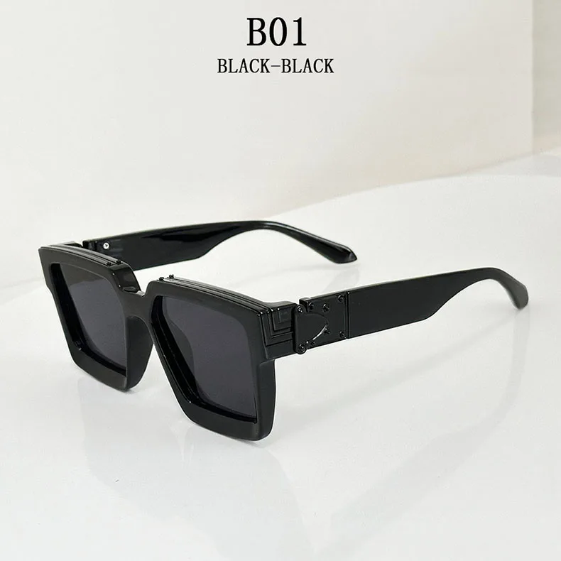 Millionär Quadratische Sonnenbrille Für Männer Retro Sonnenschutz Sonnenbrille Frauen Trendy Und Modische Vintage Mode Gläser Zonnebril – Detail 7