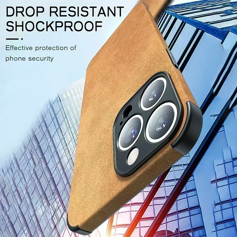 Ретро кожаный чехол для телефона из овечьей кожи для iPhone 14 13 12 11 Pro Max Mini X XS XR 7 8 Plus SE Роскошный мягкий силиконовый противоударный чехол