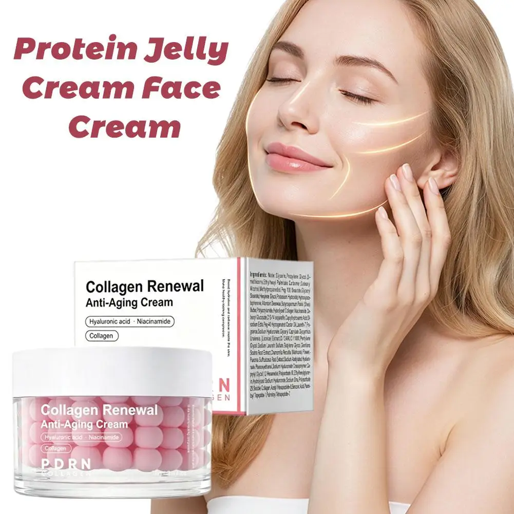 Crema de Colágeno con Péptidos PDRN de ADN de Salmón, Antienvejecimiento, Reparación de la Barrera Cutánea, Niacinamida, Hidratante Facial y Corporal, Cuidado de la Piel