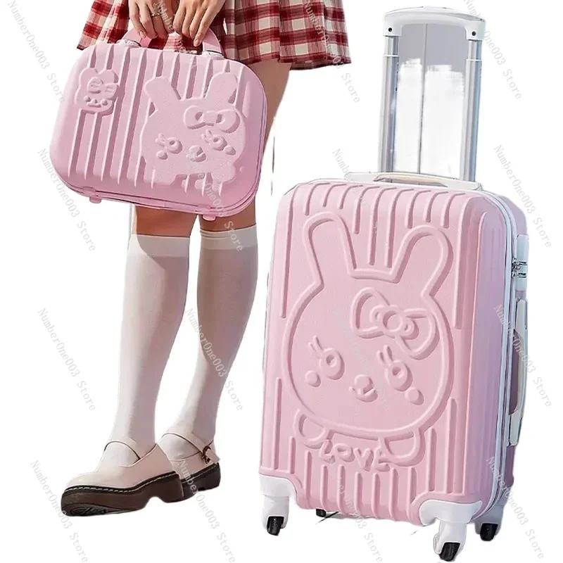 Cute Suitcase Pink Trolley Case Student Suitcases Carry-on Luggage Female Rolling Luggage Set 20/24 Inch Cabin Travel Bags