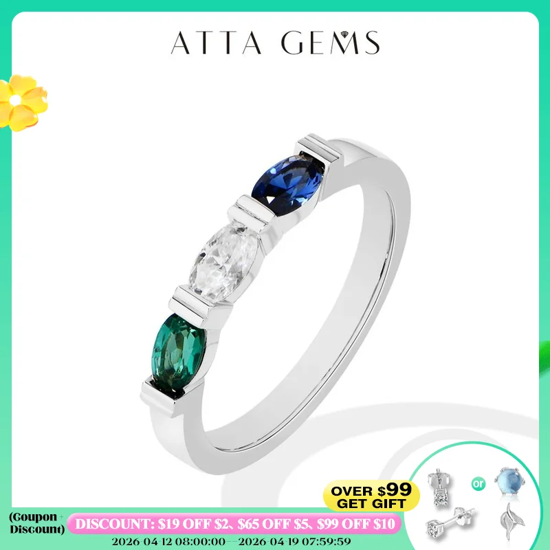 

ATTAGEMS Oval Cut Lab Emerald Corundum Moissanite Ring S925 Silver 18k Gold Plated Colorful Rings for Women Anniversary Jewelry