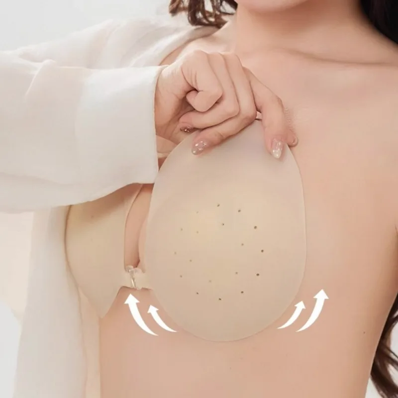 

New Silicone Chest Lift Adhesive Bra with Front Closure Push-Up Invisible Breathable Comfortable Bra for Women
