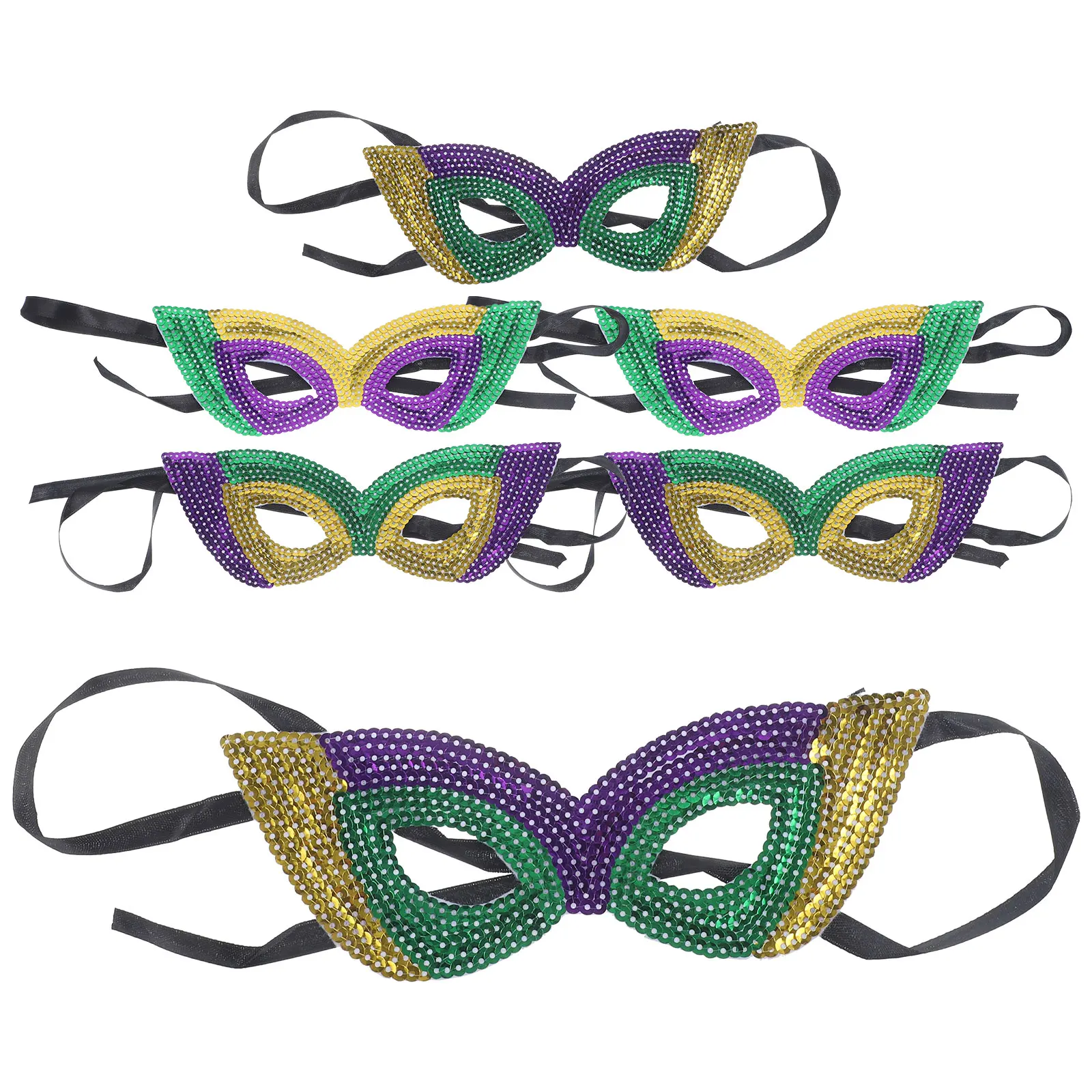 

6 Pcs Sequin Mask for Party Decorate Carnival Masquerade Sequins Masks Adults Miss