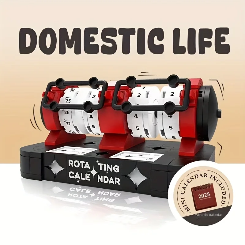 작은 입자 빌딩 블록 회전 책상 달력 향수 빌딩 블록 조립 모델 크리 에이 티브 데스크탑 장식 소년과