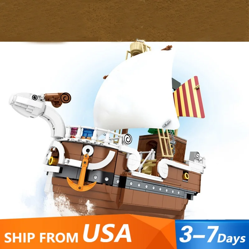 

1048PCS MOC Anime Movie Game Pirate Ship Model Buiding Blocks Desk Decor Adventure Boat Model Puzzle Toys Kid Xmas Birthday Gift